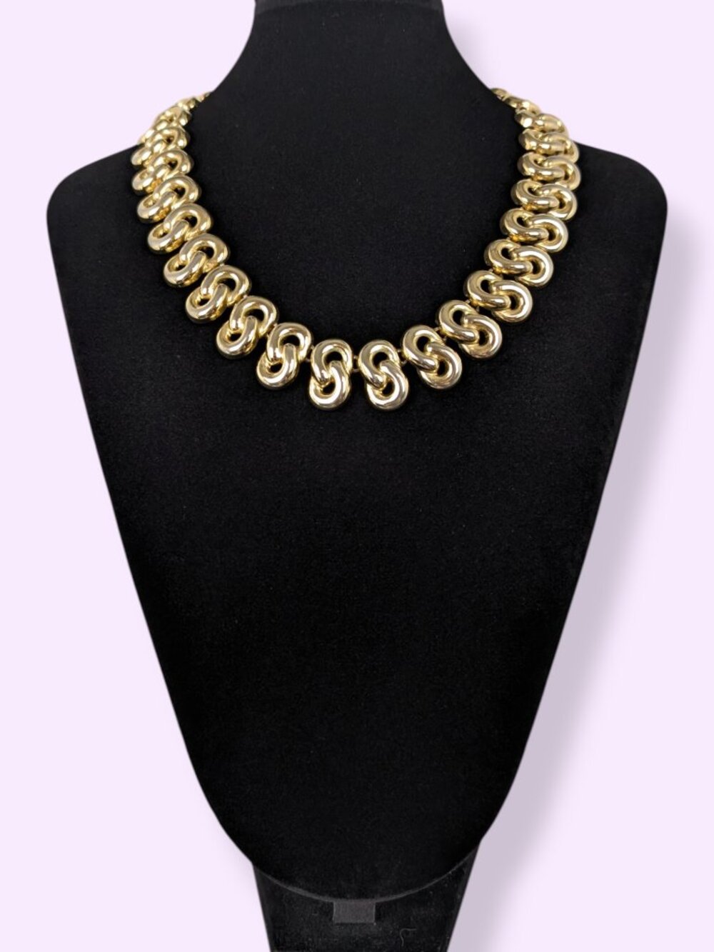Vintage 90s Chunky Crescent Link Necklace